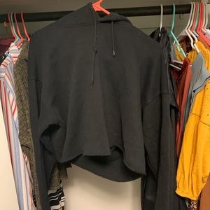 Urban outfitters black cropped hoodie